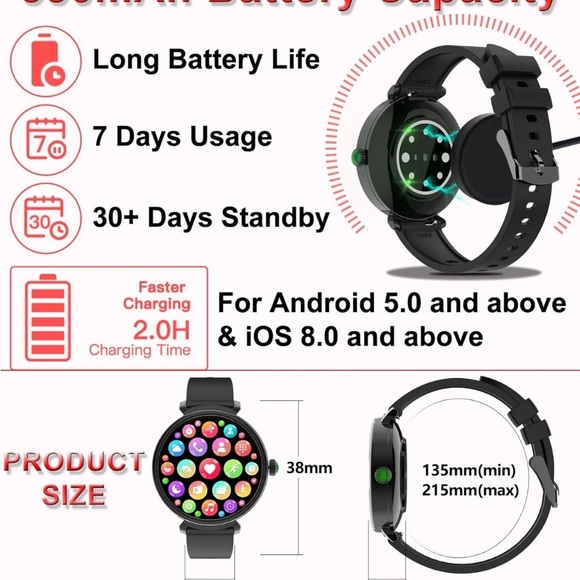 Smart Wearable Watch - Pink Model G53 Android Smart Watch - Picture 9 of 13